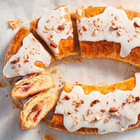 Kringle Recipe | Epicurious Kringle Recipe, Fancy Brunch, Roasted Shallots, Christmas Meals, Cherry Jam, Almond Nut, Almond Paste, Cherry Almond, Beef Tenderloin