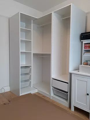 Ikea Pax Corner, Ikea Pax Corner Wardrobe, Pax Corner, Pax Corner Wardrobe, Corner Wardrobe Closet, Wardrobe With Sliding Doors, Small Bedroom Wardrobe, Armoire Ikea, Closet Small Bedroom