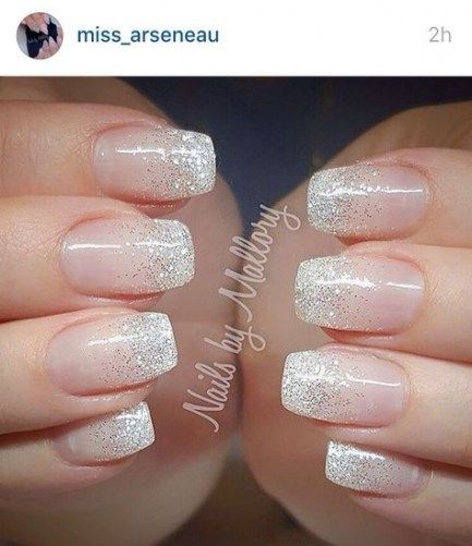 Fade Nails, Glitter Fade Nails, Faded Nails, Unghie Sfumate, French Pedicure, Pedicure Designs, Wedding Nails Design, Super Nails, Nail Art Wedding