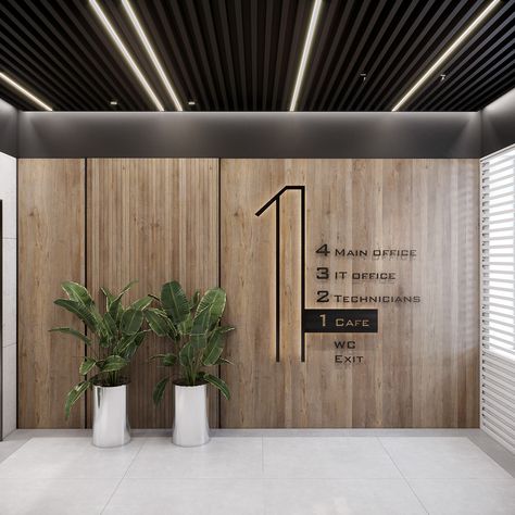 OFFICE «TENET» on Behance Office Lobby Interior Design Entrance, Entrance Office Design, Elevator Lobby Design Apartments, Office Entrance Lobby, Building Lobby Design, Office Lobby Interior, Lobby Signage, Entrance Lobby Design, Lift Lobby Design