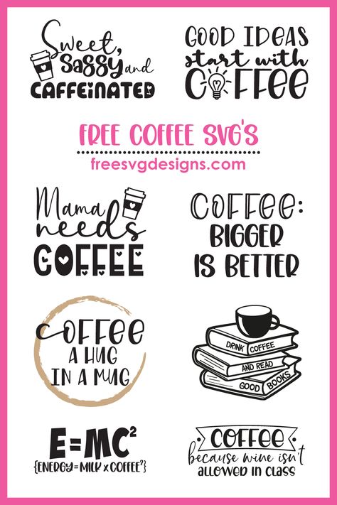 Coffee Svg Files, Coffee Designs, Coffee Quote Svg, Silhouette Cameo 4, Cricut Svg Files Free, Free Svg Files For Cricut, Vector Quotes, Svg Coffee, Coffee Svg