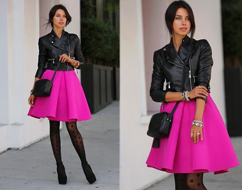 ♥ Lunch Summer, Hot Pink Skirt, Formal Clothes, Outfit Inspiration Women, Outfit Work, Fashion Closet, Fashion Weeks, Pink Skirt, Pink Outfit