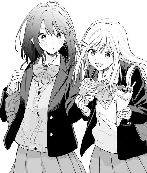 adachi to shimamura manga Kawaii, Girl Friends Manga, Adachi And Shimamura, Adachi To Shimamura, Woman Loving Woman, Yuri Manga, Manga Cute, Brunette To Blonde, Cartoon Profile Pics