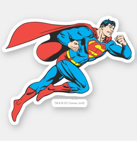 Superman Leaps Right Sticker Superman Stickers, Superman Art, Superman Comic, Superman Logo, Batman Joker, Clark Kent, Man Of Steel, Disney Funny, Classic Logo