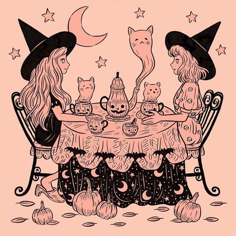 @uusikuuu shared a photo on Instagram: “Haunted tea party. This is something I’ve wanted to draw for YEAR’s, but felt I didn’t have the skills, so I’m soooo happy I finally…” • Oct 6, 2020 at 2:59pm UTC Slumber Party Drawing, Tea Party Drawing, Tea Party Illustration, Witches Tea Party, Ghost Mushroom, Party Drawing, Owl Sketch, Party Illustration, 8. Mart