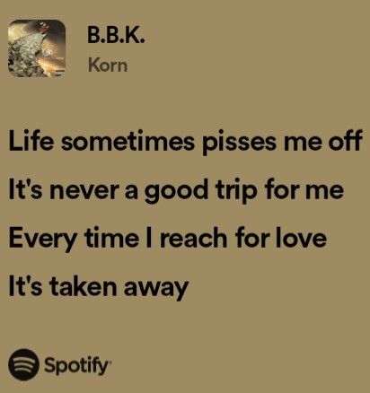 ☆ B.B.K - korn Korn Lyrics, Time Warp, Song Artists, Spotify Playlist, Self Esteem, Travel Fun, Music Artists, Rum