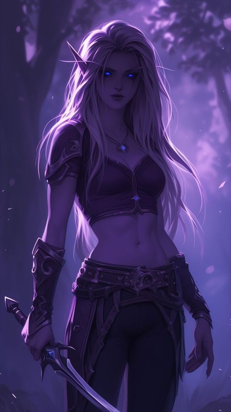 Elf Woman Art, Night Elf Female, Dragon Human Form, Mroczny Elf, Weiblicher Elf, Characters From Movies, Elves Fantasy, Female Elf, Elf Art