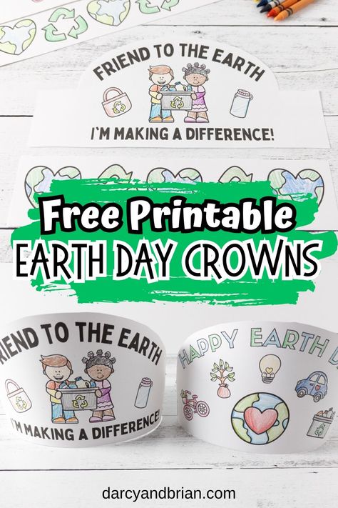 Unlock a world of environmental awareness with our FREE Earth Day Crown Printables! Perfect for preschoolers, kindergartners, and elementary school students, these fun and educational headbands encourage young ones to celebrate Earth Day and learn about sustainability through creativity. Children can proudly wear their commitment to the planet with three unique designs. Grab your set now and start a meaningful conversation about conservation with your little Earth protectors. Earth Day Crown, Crown Printable, Earth Craft, Headband Crafts, Earth Day Crafts, Earth Day Activities, Educational Activities For Kids, Diy Gifts For Kids, Diy Projects For Kids