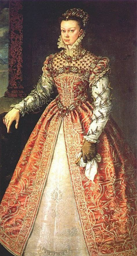 French Renaissance Costume 1500s Fashion, Elizabethan Fashion, 16th Century Fashion, Catherine De Medici, Elizabethan Era, Tudor Era, Queen Of Spain, Historical Dress, Elizabeth I