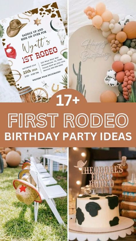 Saddle up for an unforgettable first birthday party with our First Rodeo ideas. Create a Western wonderland with cowboy and cowgirl-themed decorations, invitations that set the tone, and a cake that steals the show! Dive into our blog post for tips on planning a rootin' tootin' celebration for your little one's special day. My Forst Rodeo Boy Birthday, Rodeo Theme First Birthday Party, My First Rodeo Boy Birthday, Diy First Rodeo Birthday, First Birthday Boy First Rodeo, Cowboy Theme 1st Birthday Boy, My First Rodeo Party Favors, First Birthday Boy Rodeo, Our First Rodeo Twin Birthday