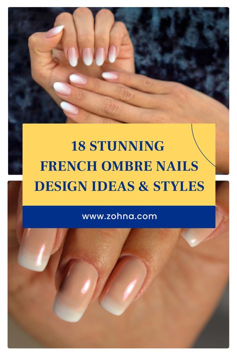 Nails Umbra French Tip Nails, Umbra Nails Ombre French, Gel Ombre French Manicure, Nails Acrylic Ombre French Tips, Hombre French Nails, French Dip Nails Powder, Classic Ombre Nails, Gradient French Tip Nails, Ombré French Tip Nails