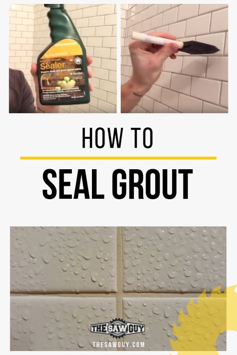 How To Seal Grout Showers, Diy Grout, Grout Repair, Sealing Grout, Grout Sealer, Tile Repair, Easy Home Improvement Projects, Diy Tile, Home Fix