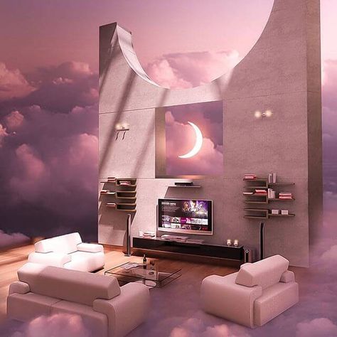 Waiting Room Design, Shifting Realities, Modern Tv Room, Dreamscape Architecture, Fake Account, Pink Tumblr Aesthetic, Aesthetic Space, Dreamy Room, Modern Tv