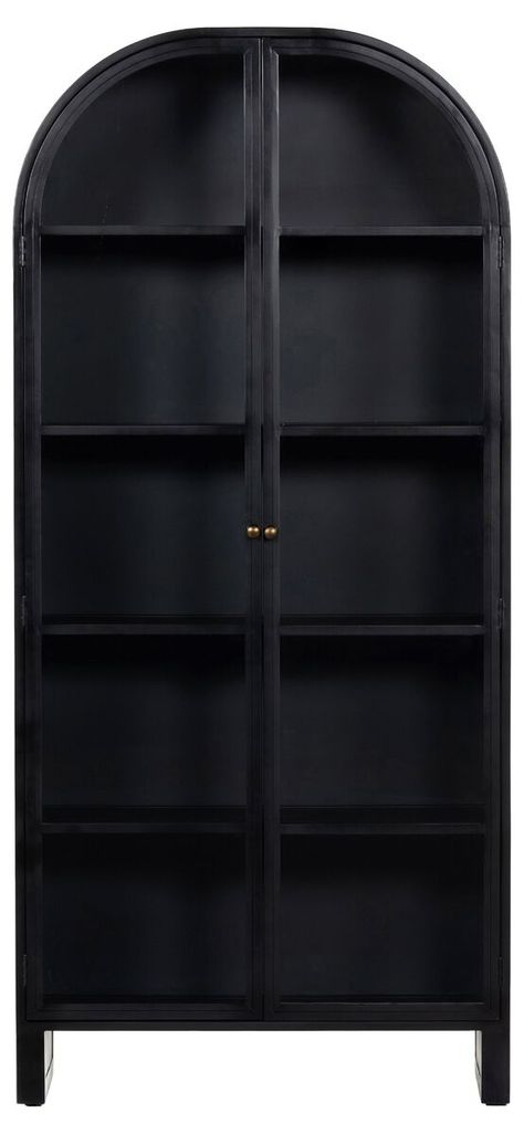 Black Iron Shelves, Arched Hutch, Broadmoor House, Iron Shelves, Arched Cabinet, Arch Cabinet, Hutch Cabinet, Affordable Modern Furniture, Behind The Glass