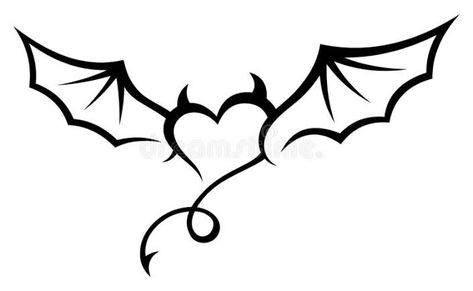 Gravestones Drawing, Dragon Heart Tattoo, Succubi Tattoo, Tattoo Lower Back, Tail Tattoo, Heart With Wings Tattoo, Gothic Drawings, Devil Tattoo, Sharpie Tattoos