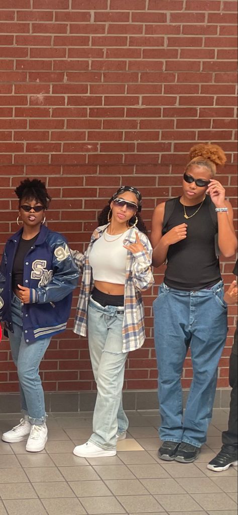 Salt And Pepper Outfits 90s, Hip Hop Day Spirit Week, 2000s Fashion Outfits Spirit Week, Throwback Outfits 90s Black Women, 90s Cookout Outfit, 2000s Throwback Outfits Spirit Week, 90s Themed Outfits Black Women, 90s Fashion Outfits 1990s Style Black Women, Tupac Outfits 90s Women