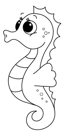 Seahorse Coloring Page Seahorse Art Preschool, How To Draw A Seahorse Easy, Seahorse Coloring Pages Free Printable, Seahorse Outline Printable, Seahorse Pattern Printable, Seahorse Art For Kids, Cute Aquatic Animals Drawings, Sea Horse Drawing Simple, Sea Horse Coloring Pages