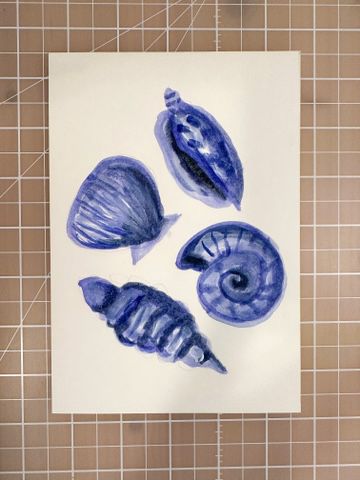 Full length, video tutorial, step-by-step, how to paint monochrome seashells with acrylic paint Paint Seashells, Shell Painting, Art Cover, Painted Shells, Learn How To Paint, Cover Ideas, Painting Tutorials, Learn To Paint, How To Paint