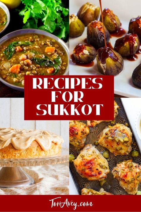 Sukkot Recipes Food, Sukkot Meal Ideas, Sukkot Food Ideas, Indoor Sukkah Ideas, Sukkot Menu Ideas, Feast Of Sukkot, Feast Of Tabernacles Food, Sukkot Desserts, Sukkot Meals