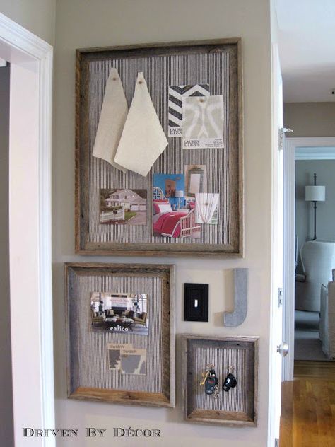 Pinboard Diy, Pinboard Ideas, Pin Board Ideas, Barnwood Frames, Diy Restoration Hardware, Diy Bulletin Board, Headboard Diy, Diy Cork, Old Cabinet Doors