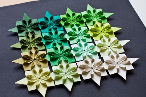 Origami Wall, Origami Lotus Flower, Origami Quilt, Origami Wall Art, Geometric Origami, Origami Decoration, Kids Origami, Origami And Kirigami, Folding Origami