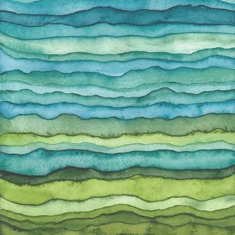 Patchwork, Layered Landscape, Green Waves, Green Wave, Green Watercolor, Green Art, Free Vector Graphics, Blue Watercolor, Watercolor Pattern