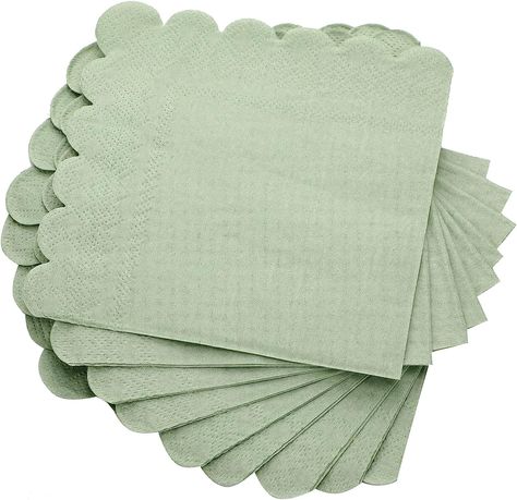 Green Dessert, Garden Party Bridal Shower, Plastic Party Plates, Birthday Table Decorations, Green Napkins, Paper Cocktail Napkins, Sage Green Color, Green Square, Party Napkins