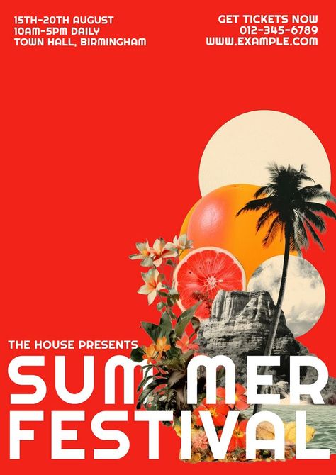 Summer festival poster template | premium image by rawpixel.com / Benjamas Beach Festival Poster Design, Amazing Poster Design, Festive Poster Design, Graphic Design Posters Event, Fun Event Poster, Sunset Poster Design, Beach Festival Poster, Summer Event Poster, Summer Design Poster