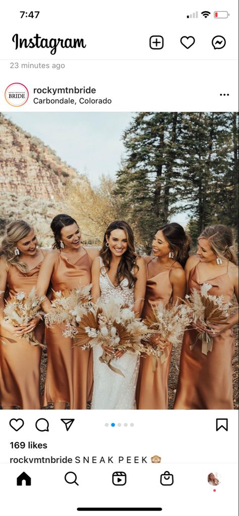 Bronze Wedding Theme, Bronze Bridesmaid Dresses, Bridesmaid Dress Color Schemes, Copper Bridesmaid Dresses, Champagne Wedding Colors, Fall Wedding Bridesmaids, Brown Bridesmaid Dresses, Rust Bridesmaid Dress, Bronze Dress