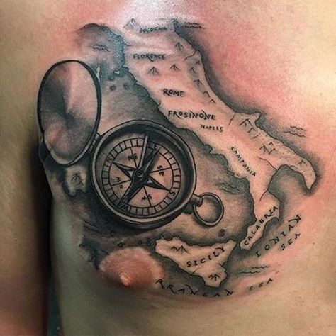 Map Of Italy Tattoo, Italy Tattoo Ideas Italian Design, Italy Map Tattoo, Outline Of Italy, Italian Tattoos For Men, Italy Tattoo Ideas, Italy Inspired Tattoos, Tattoo Map, Tattoo Leo