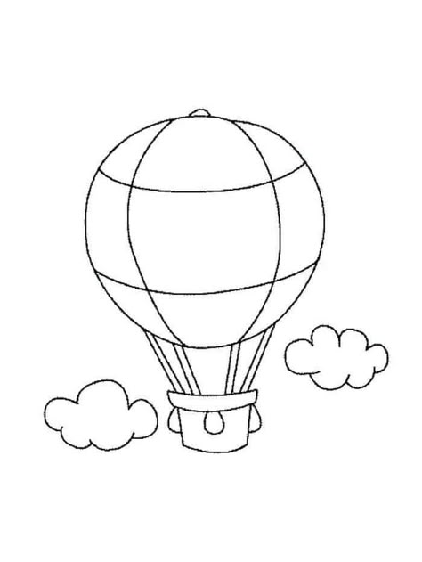 Hot Air Balloon Coloring Pages, Balloon Coloring Pages, Hot Air Balloon Drawing, Spring Coloring Pages, Child Art, Pola Sulam, Easy Coloring Pages, Embroidery Patterns Free, Mandalay