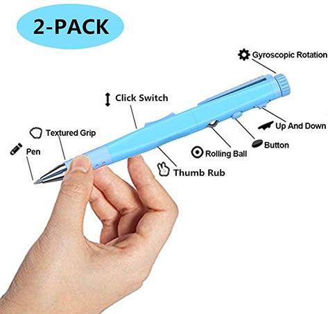 AmazonSmile : Ouying Stress-Relief Fidget Pen, 2-Pack Ballpoint Pens with Fidgeting Parts for Office, School, Kids, Adults and More (Blue) : Office Products Fidget Pen, Fidget Tools, Funny Buttons, Blue Office, Recorder Music, Pen Gift, School Kids, Fidget Toy, Pen Refills