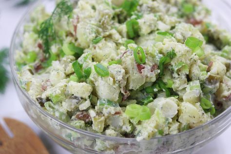 My most requested side dish for BBQ's, Skinny Red Potato Salad is a healthy and refreshing version of an old summer classic. Foodie Recipes Healthy, Potato Salad With Dill, Red Potato Salad Recipe, Salad With Dill, Chicken Ribs, Potato Salad Dill, Red Potato Salad, Potato Salad Healthy, Red Potato