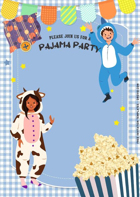 Pyjama Party Invitation, Pajama Party Kids, Sleepover Invitations, Slumber Party Birthday, Pyjamas Party, Pajamas Party, Pijama Party, Pajama Day, Cute Birthday Ideas