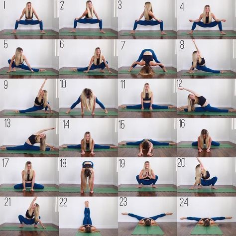 Thigh Stretches, Stretch Flow, Inner Thigh Stretches, Hip Opener, Middle Splits, Cardio Yoga, Dance Stretches, Cheer Workouts, Latihan Yoga