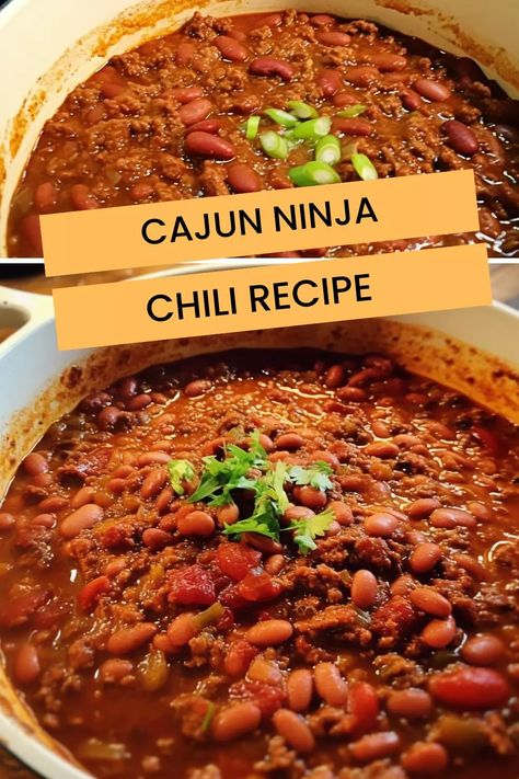 Transform your average chili night into a flavorful and exotic experience with this delicious and spicy Cajun ninja chili recipe! Get ready for an unforgettable culinary adventure. Cajun Ninja Chili Recipe, Cajun Chilli, Cajun Chili Recipe, Cajun Chili, Cajun Ninja, Chili Cook Off, Canned Beans, Stuffed Poblano Peppers, Cajun Recipes