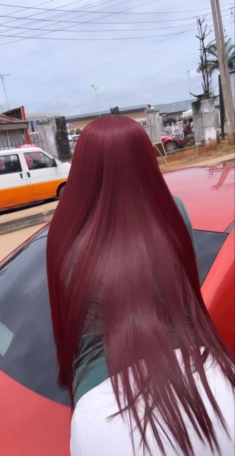 Combed Out Curls, Red Hair With Pink Bangs, Long Dark Red Hair, Most Beautiful Hair Color, Red Hair Latina, Long Burgundy Hair, Pelo Color Borgoña, Red Long Hair, Straight Red Hair