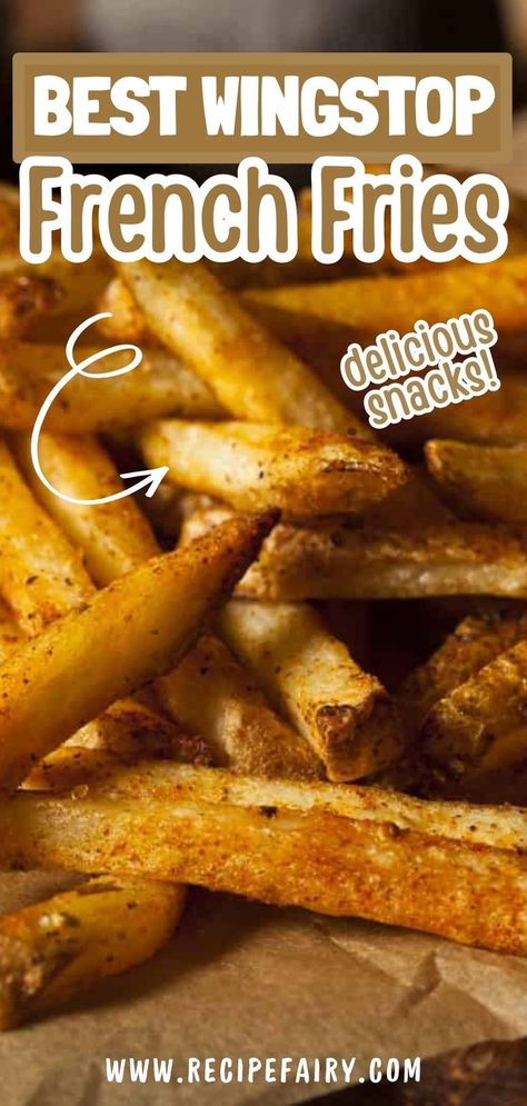 Discover the blissful flavors of Wingstop seasoned fries at home! If you're a fries lover like me, these golden, crunchy, and potato-ey sides are a must-try. Click here for the delicious DIY seasoned fries recipe and elevate your snacking game! Wingstop Fries Recipe, Seasoned Fries Recipe, Wing Stop Fries, Wingstop Fries, Fries At Home, French Fry Seasoning, Seasoned Fries, Making French Fries, French Fries Recipe