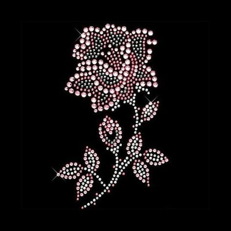 2pc/lot Flower design stone iron on crystal transfers design strass iron hot fix rhinestone motif applique patches shirt bag Rhinestone Designs Pattern, Rhinestone Crafts, Bling Shirts, Skull Hand, Rhinestone Transfers, Hot Fix, Rhinestone Art, Dot Art Painting, Diy Crystals