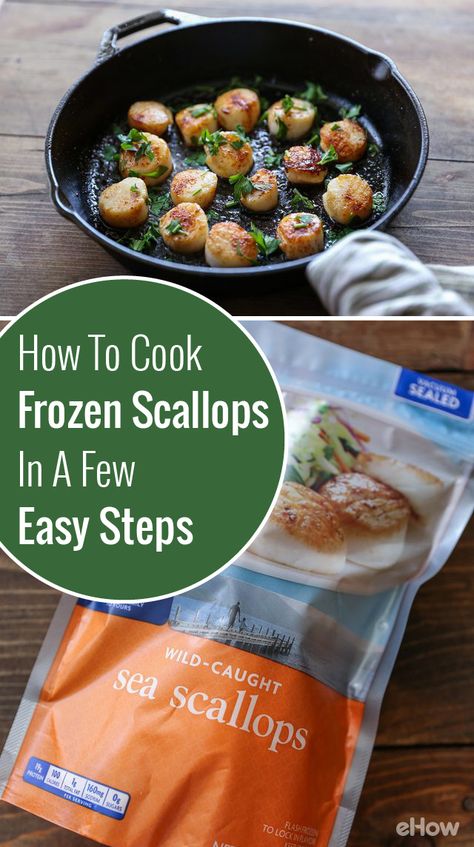 Pork Cooking Temperature, Seafood Scallops, Frozen Scallops, Seafood Recipes Scallops, How To Cook Scallops, Seafood Meals, Scallop Dishes, Seafood Stew, Easy Seafood