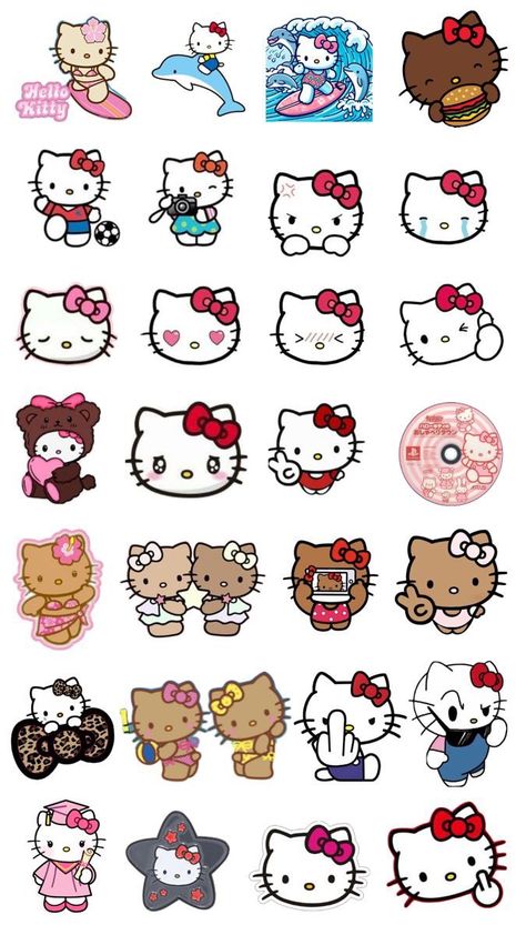 Hello Kitty Stickers Png, Hello Kitty Clipart, Hello Kitty Stickers, Diy Nails Stickers, Hello Kitty Imagenes, Hello Kitty Printables, Hello Kitty Tattoos, Hand And Finger Tattoos, Snoopy Cartoon