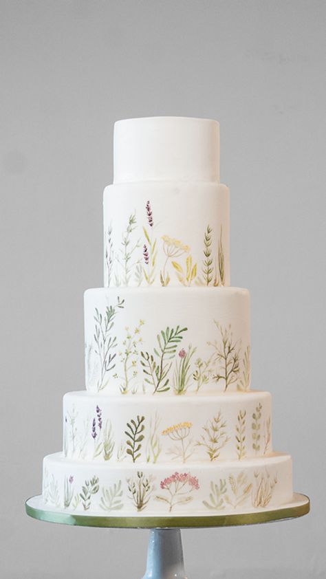 Artistic Floral Wedding Cakes | CandyAndGrimCakes Tiered Wedding Cakes, Pastel Wedding Cakes, Wildflower Cake, Flower Cake Decorations, Painted Wedding Cake, Garden Wedding Cake, Spring Wedding Cake, Small Wedding Cakes, Wedding Cake Photos