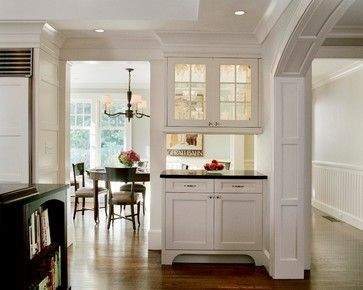 Two Sided Glass Cabinets Design Ideas, Pictures, Remodel, and Decor - page 2 Kitchen Pass Through Ideas, Pass Through Kitchen, Kitchen Pass Through, Kitchen Pass, Floor To Ceiling Cabinets, Recessed Panel Cabinets, Large Farmhouse, Kitchen New York, Flat Panel Cabinets