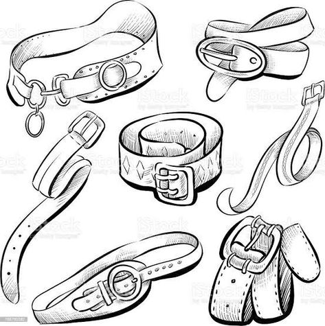 Belts Sketches, Satchel Drawing Reference, Belt Illustration Fashion Sketches, How To Draw A Belt, Belt Drawing References, How To Draw Accessories, Belt Reference Drawing, Fashion Accessories Drawing, Belts Drawing