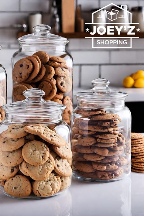 From snacks to pet treats to craft supplies, our multi-purpose storage jar has you covered! Easy-access wide mouth. Clear base for quick inventory checks. Durable glass with rust-proof lid. Holds 57 fl oz.

#StorageJar #OrganizeWithEase #VersatileSolution Glass Containers Kitchen, Candy Store Design, Bangkok Trip, Kitchen Storage Jars, Christmas Cookie Jar, Glass Cookie Jars, Christmas Cookie Jars, Cookie Storage, Laundry Pods