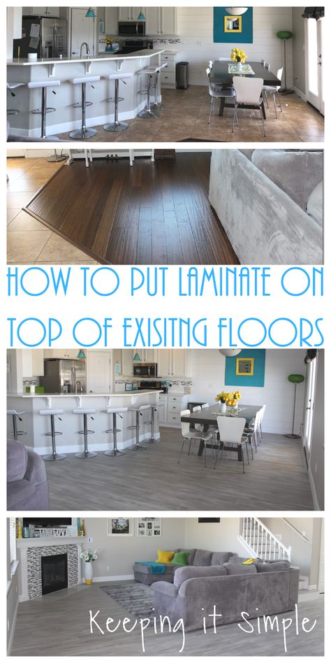 Floating Floors Laminate, Laminate Over Tile Floor, Flooring On Walls, Waterproof Laminate Flooring, Cheap Flooring, New Floors, Floating Floor, Laminate Floors, Simple Projects