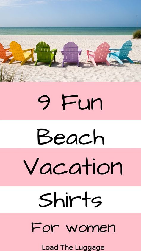 These 9 fun t-shirts and tanks are perfect to pack for your next beach vacation or cruise.  Casual and comfortable looks yet fun and trendy.  If you are wondering what to pack for your vacation or cruise you will want to see these ideas. Beach Vacation Shirt Ideas, Vacation Shirt Ideas, Beach Vacation Shirts, Cruise Luggage, Cruise Trips, Pack For A Cruise, Cruise Packing Tips, Cruise Essentials, Packing List For Cruise