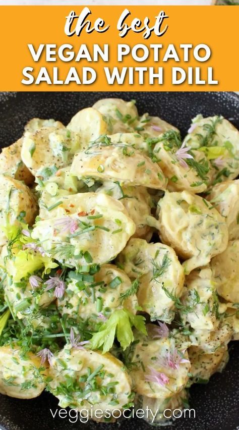 Dairy Free Potato Salad, Vegan Potato Salad Recipe, Paleo Potato Salad, Potato Salad With Dill, Vegan Potato Salad, Salad With Dill, Vegan Potato Recipes, Potato Salad Dill, Potato Salad Dressing