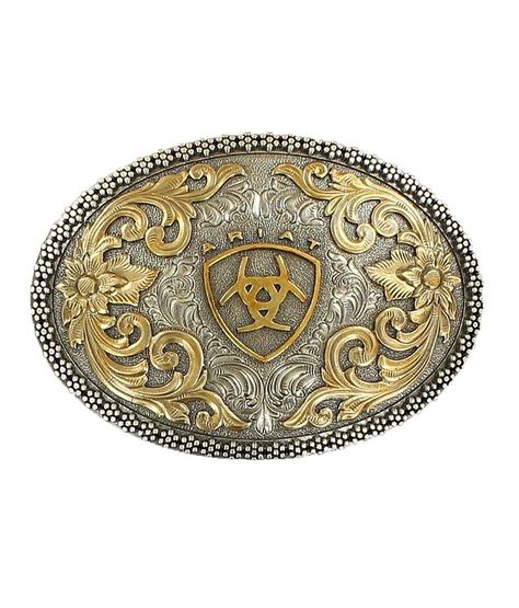 Country Belt Buckles, Ariat Belts, Country Belts, Oval Belt, Ariat Logo, Belt Buckles Men's, Gold Belt Buckle, Cowboy Belt Buckles, Floral Filigree