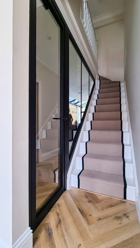 Steel Frame Doors, Fire Rated Doors, Staircase Wall, Fire Door, Steel Stairs, Glass Staircase, Hallway Designs, Internal Door, Fire Doors